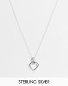 Kingsley Ryan Sterling Silver Necklace With Open Heart Pendant