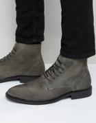 New Look Waxed Suede Boot In Gray - Gray
