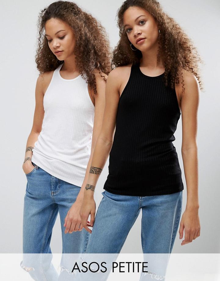 Asos Petite The Fancy Rib Tank 2 Pack - Multi