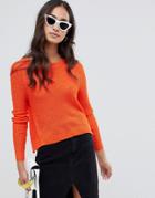 Glamorous Cropped Sweater-orange