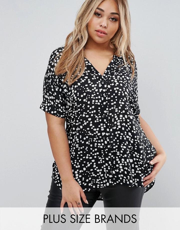 Koko Plus Shirt In Pebble Print - Black