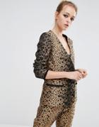 Sister Jane Blazer In Heart Leopard Print Co-ord - Gold