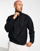 Asos Design Oversized Polar Fleece Sweatshirt With Half Zip In Black - Part Of A Set