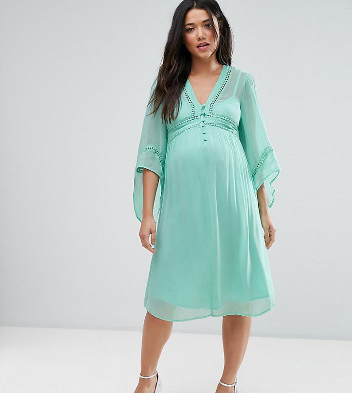 Asos Maternity Lace Up Dress - Blue