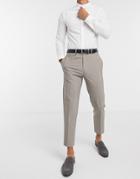 Selected Homme Slim Jersey Suit Pants In Light Gray-neutral