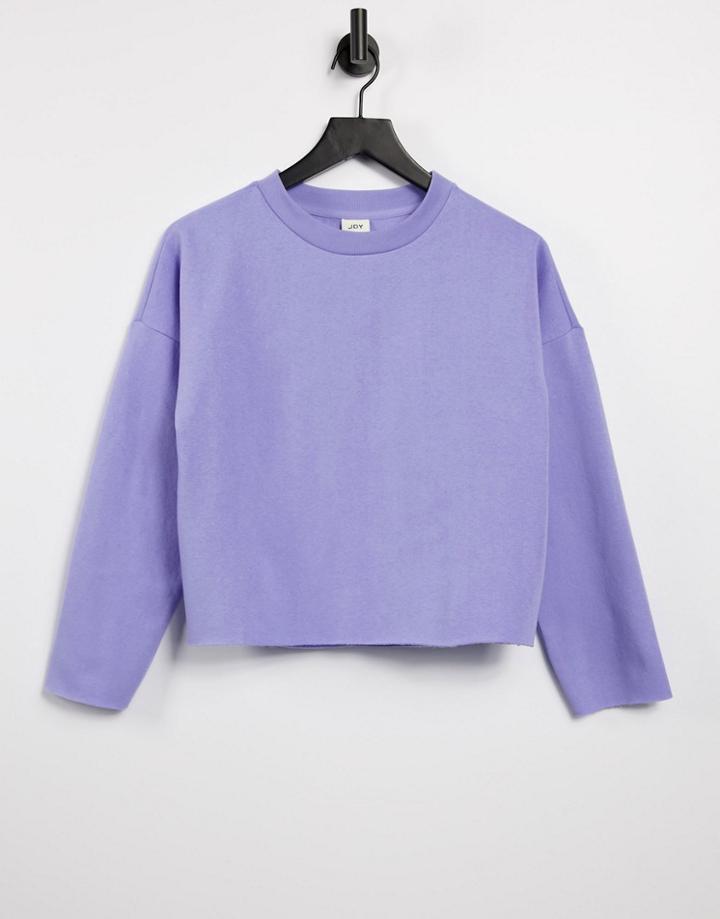 Jdy Organic Cotton Blend Boxy Sweatshirt In Lilac - Part Of A Set-purple