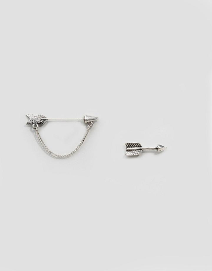 New Look Arrow Stud Earrings (+) - Silver