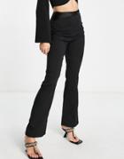 4th & Reckless Satin Mix Wide Leg Pant In Black