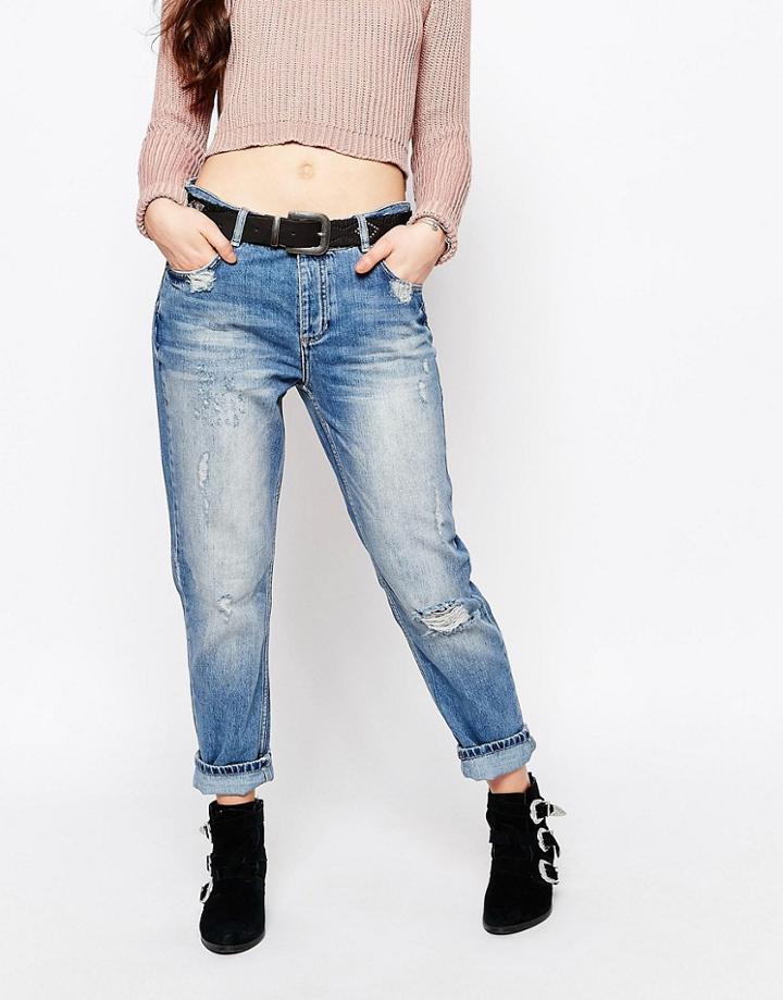 Pull & Bear Boyfriend Jeans - Blue