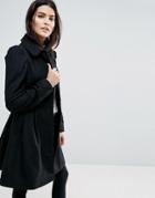 Asos Skater Coat With Statement Sleeve - Black