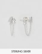 Asos Sterling Silver Triangle Chain Earring - Silver