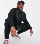 Threadbare Plus Crew Neck Sweatshirt & Sweatpants Tracksuit Set In Black