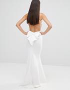 City Goddess Maxi Dress With Bow Detail And Exposed Back - White