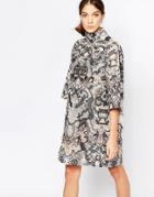 Ganni Shift Dress In Fancy Lace - Cream 115