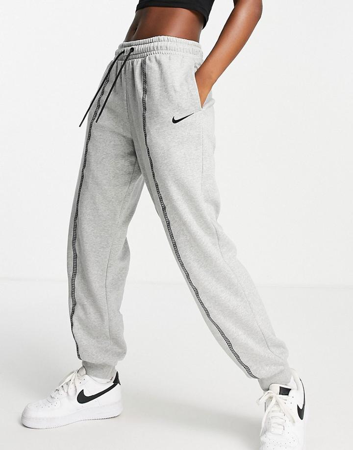 Nike Icon Clash Taping Cuffed Sweatpants In Gray Heather-grey