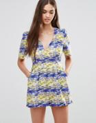 Darling Tie Back Printed Romper - Pink