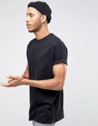 Asos Super Oversized Longline Heavyweight T-shirt With Roll Sleeve In