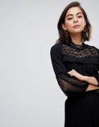 Zibi London Lace Detail Top - Black