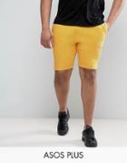 Asos Plus Jersey Shorts In Yellow - Yellow
