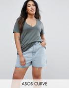 Asos Curve Ultimate V Neck Slouchy T-shirt - Green