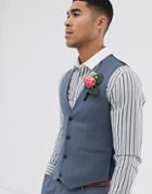 Asos Design Skinny Suit Suit Vest In Slate Gray