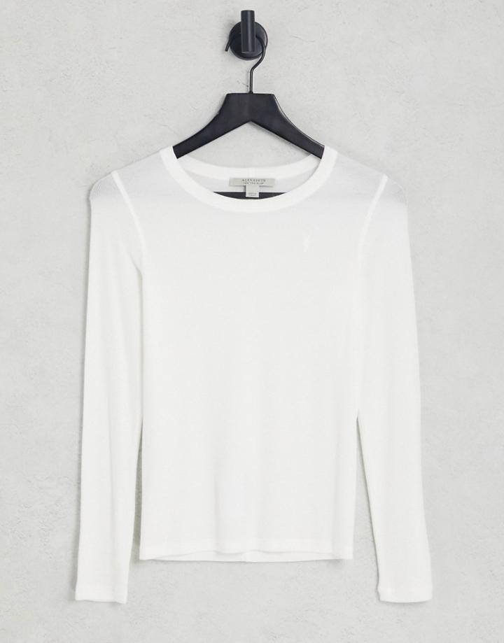 Allsaints Francesco Rina Long Sleeve Tee In White
