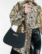 River Island Chain Scoop Shoulder Bag In Black