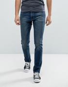 Hollister Stretch Skinny Jeans In Mid Wash - Blue