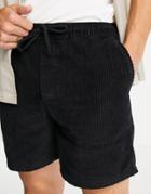 Asos Design Shorter Shorts In Black Cord