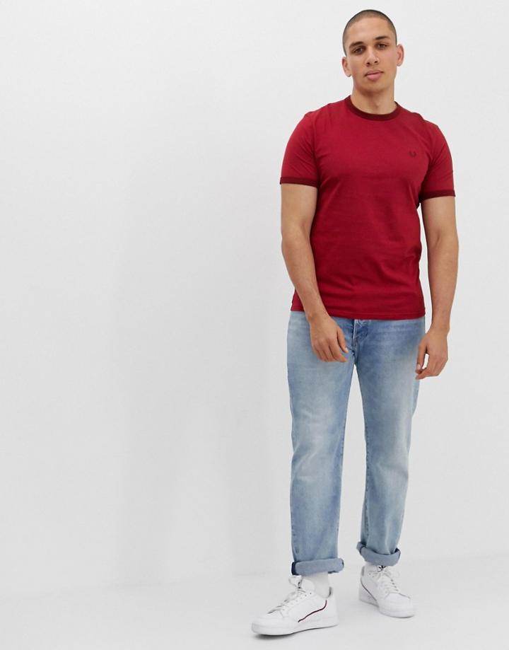 Fred Perry Ringer T-shirt In Red - Red