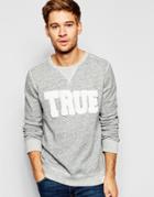 True Religion True Logo Sweatshirt - Gray Marl
