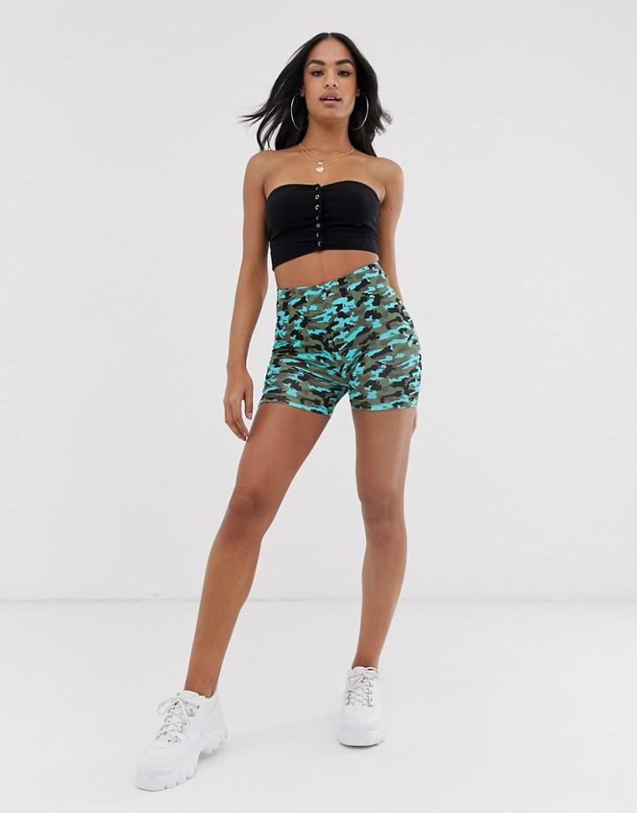 Asos Design Short Legging Short In Camo Print - Multi