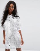 The Ragged Priest Not Sorry Shirt Dress - White