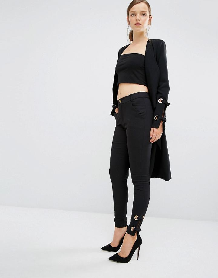 Asilio One Eye Pant With Eyelet Detail At Hem - Black