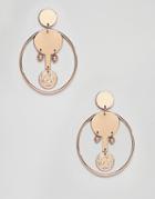 Mango Coin And Hoop Earrings In Gold - Gold