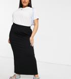Yours Jersey Midaxi Skirt In Black