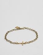 Icon Brand Gold Chain Bracelet With Cross - Gold