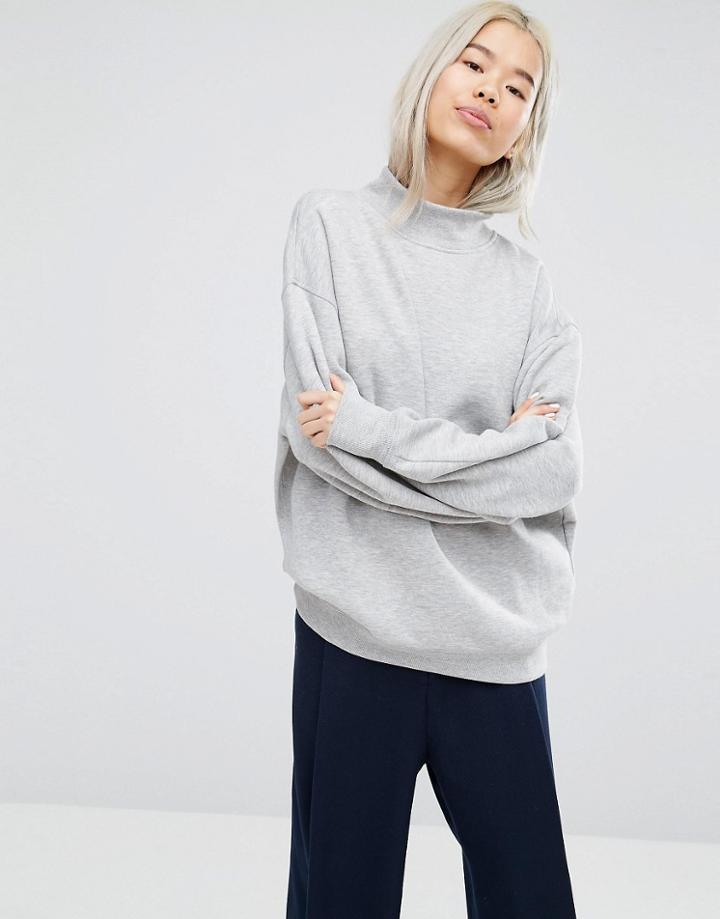 Weekday High Neck Sweatshirt - Gray