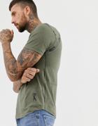 Ringspun Camo Shoulder T-shirt - Green