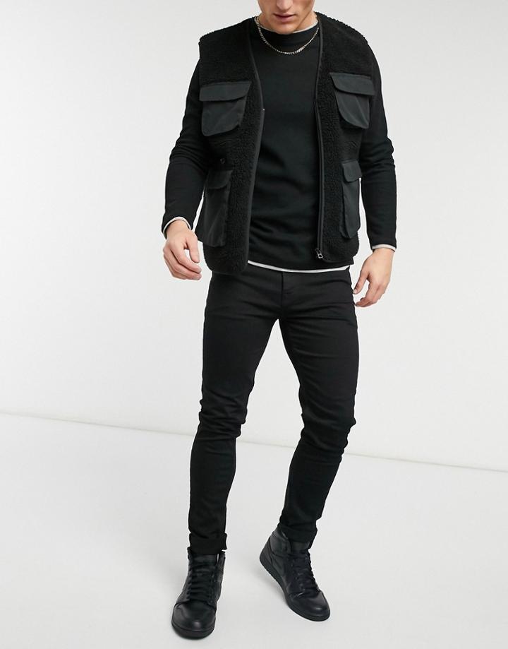 Asos Design No Fade Black Skinny Jeans