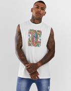 Hnr Ldn Box Print Sleeveless T-shirt Tank - White