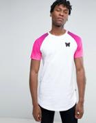 Good For Nothing Raglan Tee With Gradient Sleeves - White