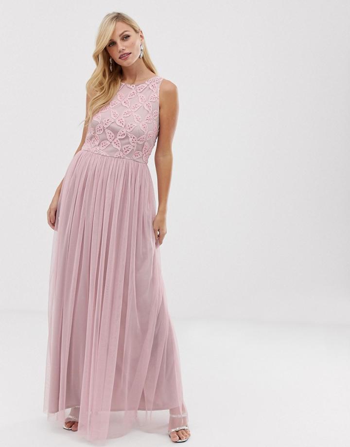 Little Mistress Pleat Skirt Maxi Dress - Pink