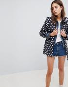 Brave Soul Rave Rain Trench In Polka Dot - Black