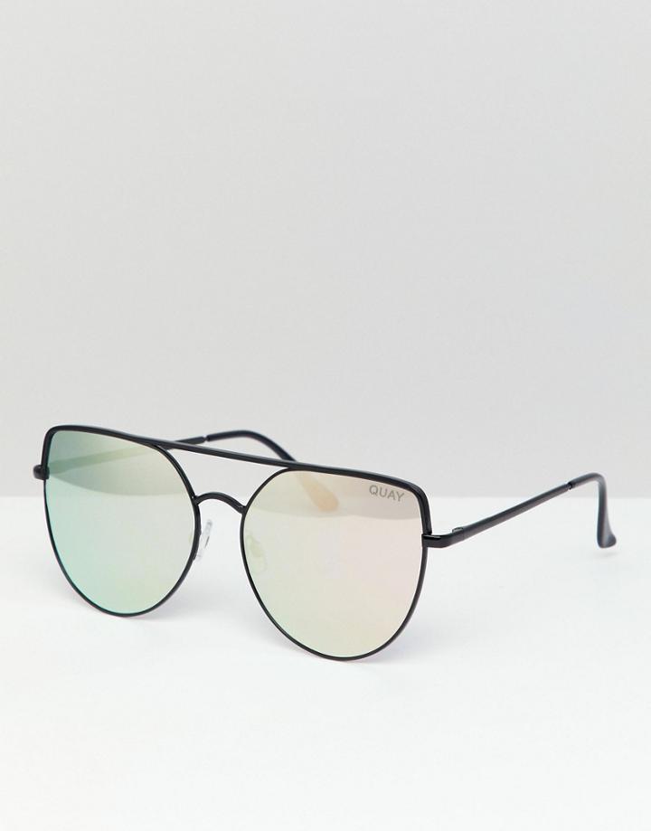 Quay Australia Santa Fe Overisized Cat Eye Sunglasses - Black