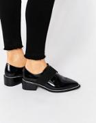 Asos Mix It Up Elastic Detail Pointed Flat Shoes - Black