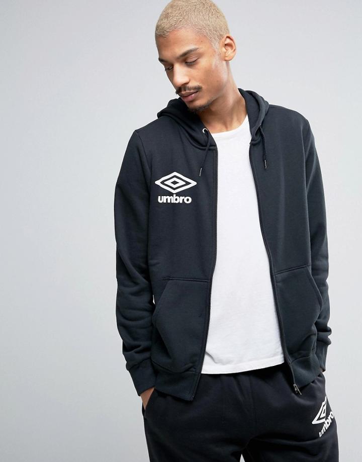 Umbro Hooded Zip Thru Jacket - Black