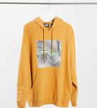 Reclaimed Vintage Inspired Hoodie In Mustard With Photo Art Print-yellow