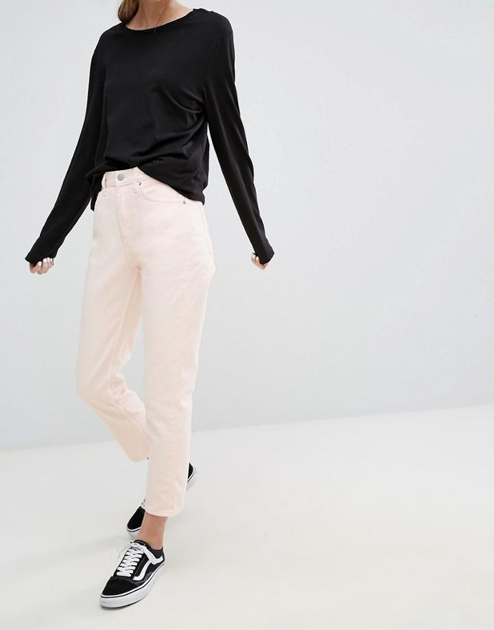 Weekday Seattle High Waist Tapered Jean - Pink