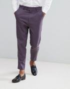 Asos Tapered Smart Pants In Dark Mauve - Purple